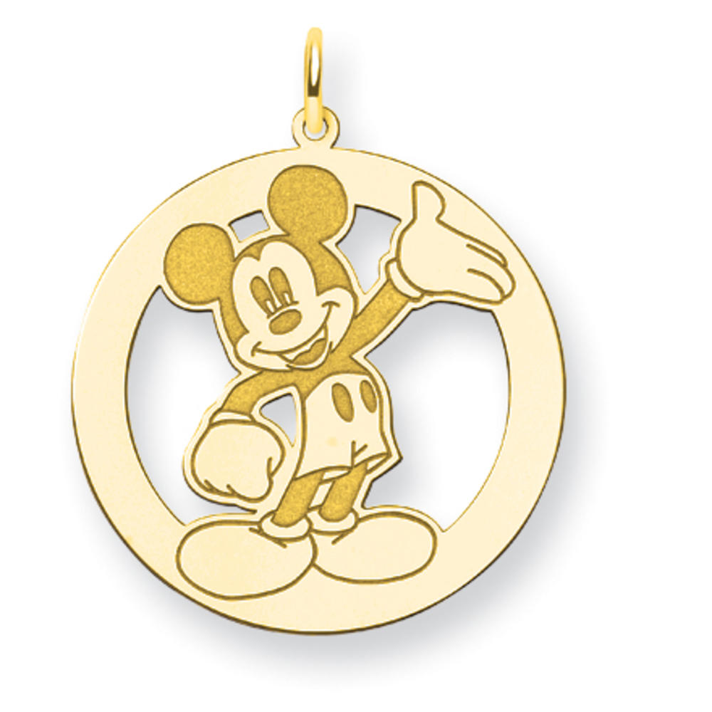 Jewelryweb Gold-Flashed SS Disney Waving Mickey Charm