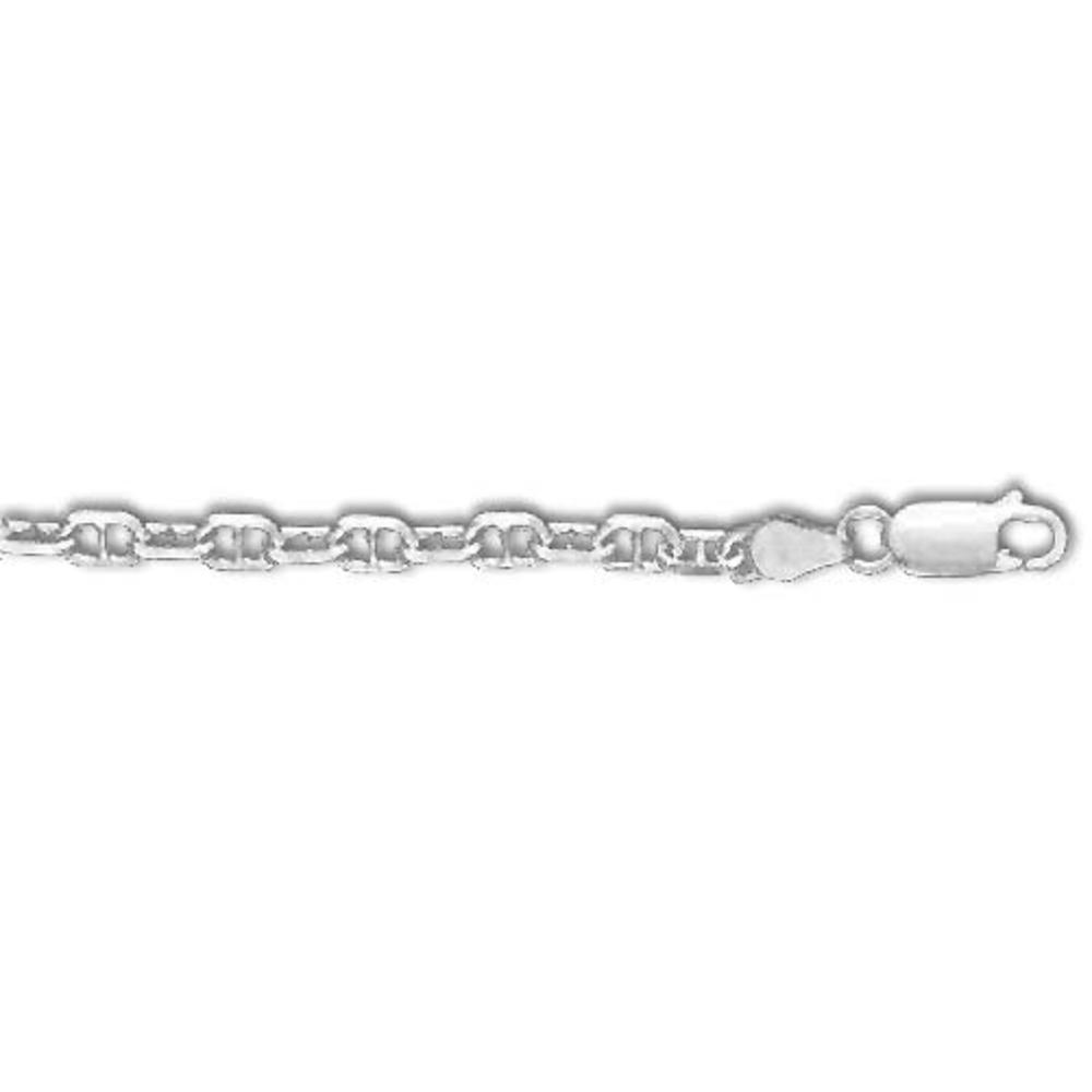 Jewelryweb Sterling Silver Mariner 18 Inch X 3.5 mm Anchor Chain Necklace - Italian