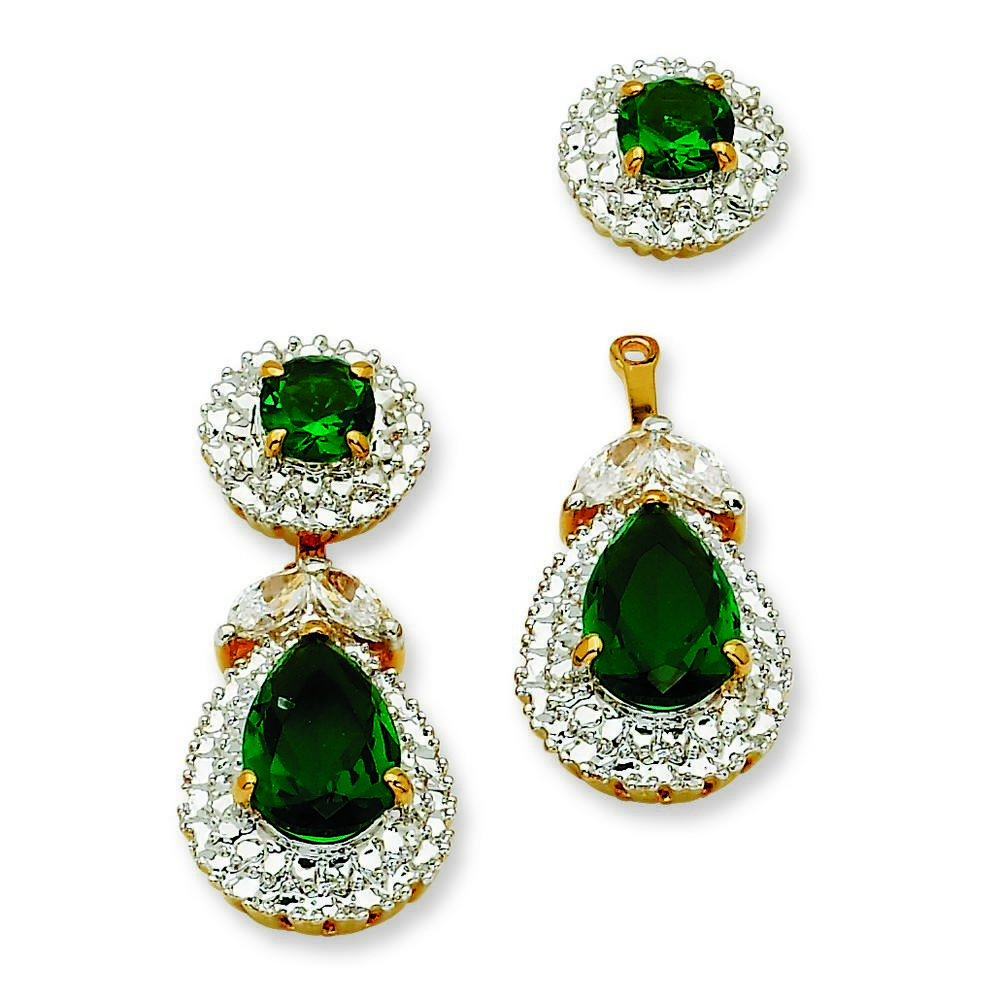 Jewelryweb Emerald Drop Earrings