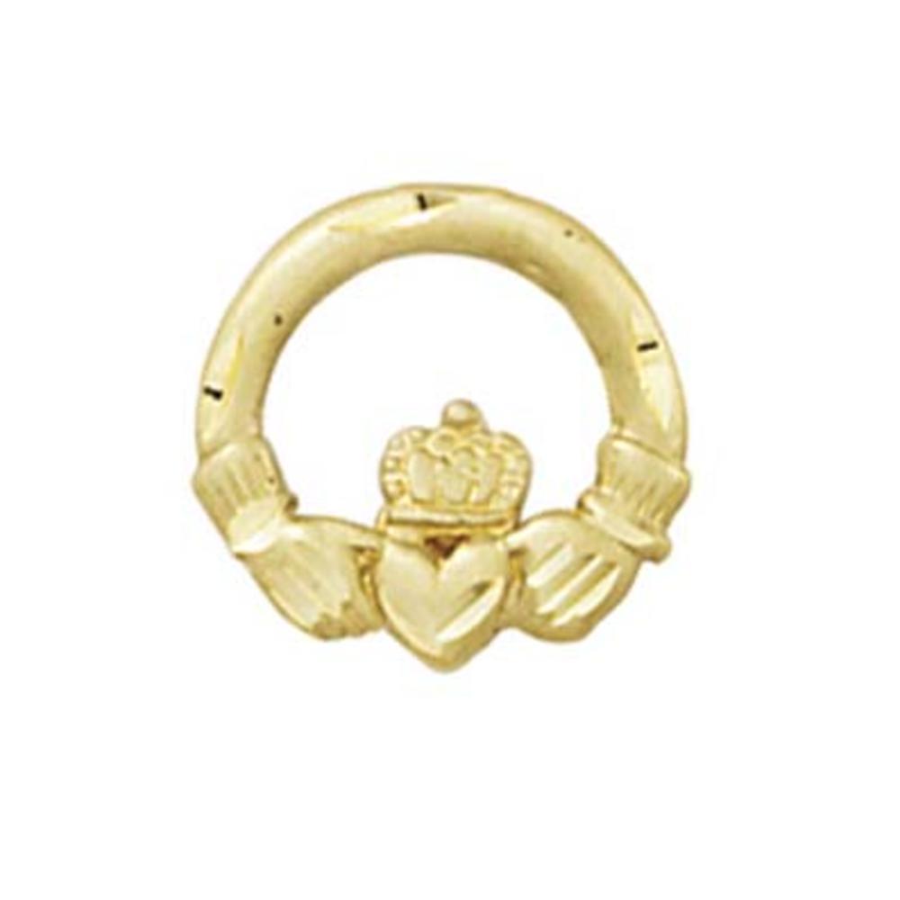 Jewelryweb 14k Yellow Gold Claddagh Tie Tack Pin