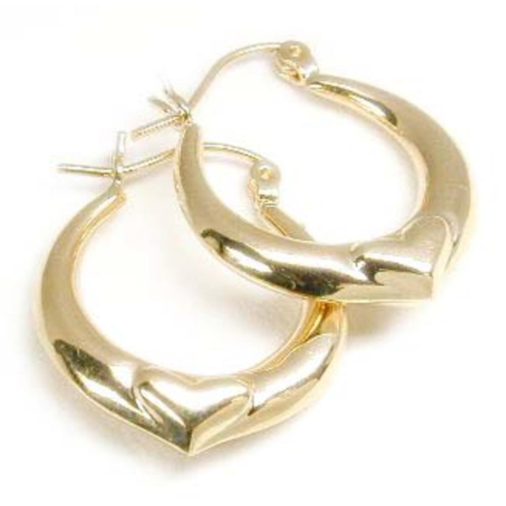 Jewelryweb Elegant Heart Shaped Hoop Earrings