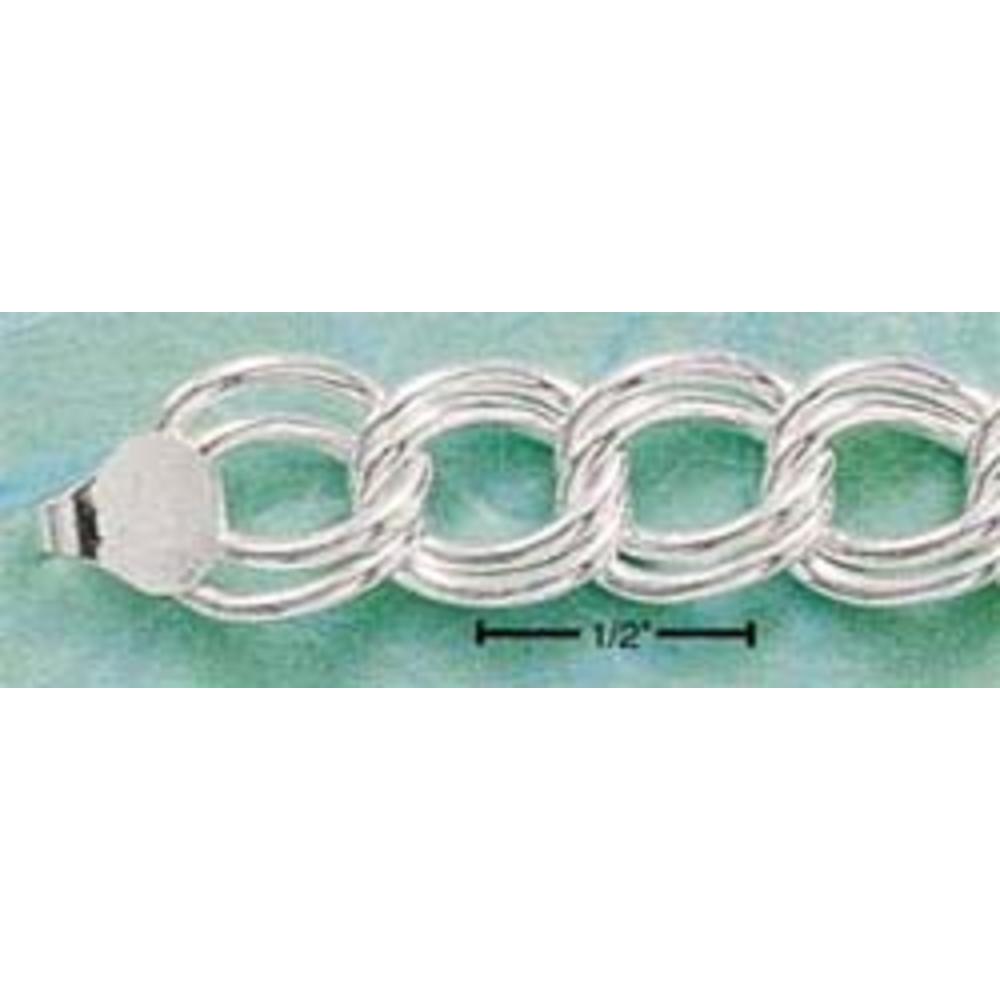 Jewelryweb Sterling Silver Large 8 Inch Echo Link Bracelet - 11mm