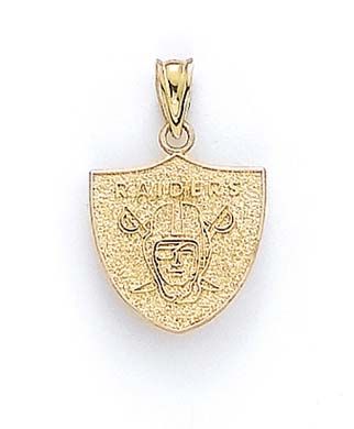 Jewelryweb 14k Yellow Gold Polished Oakland Raiders Pendant