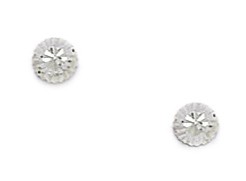 Jewelryweb Sterling Silver Rhodium Plated Small Half Ball Sparkle-Cut Screw-Back Earrings - Measures 4x4mm