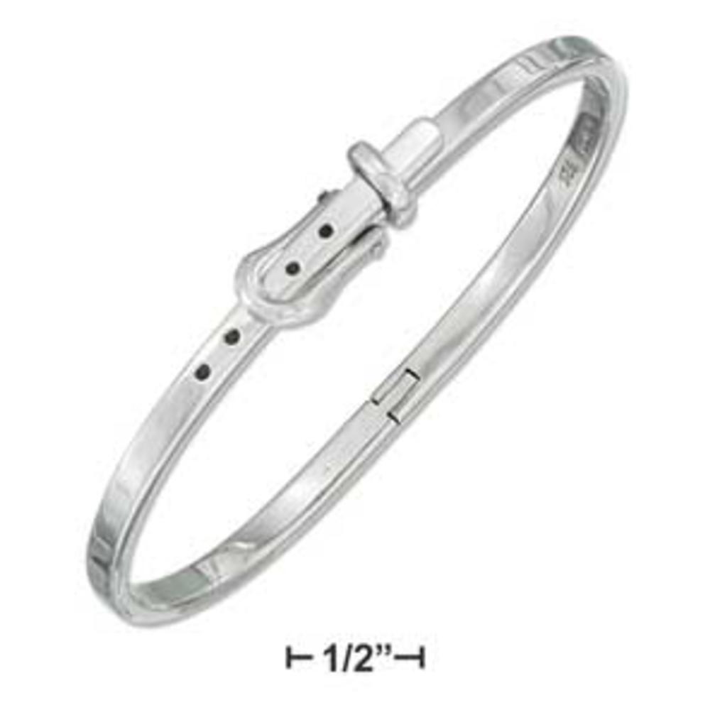 Jewelryweb Sterling Silver Belt Buckle Bangle Bracelet