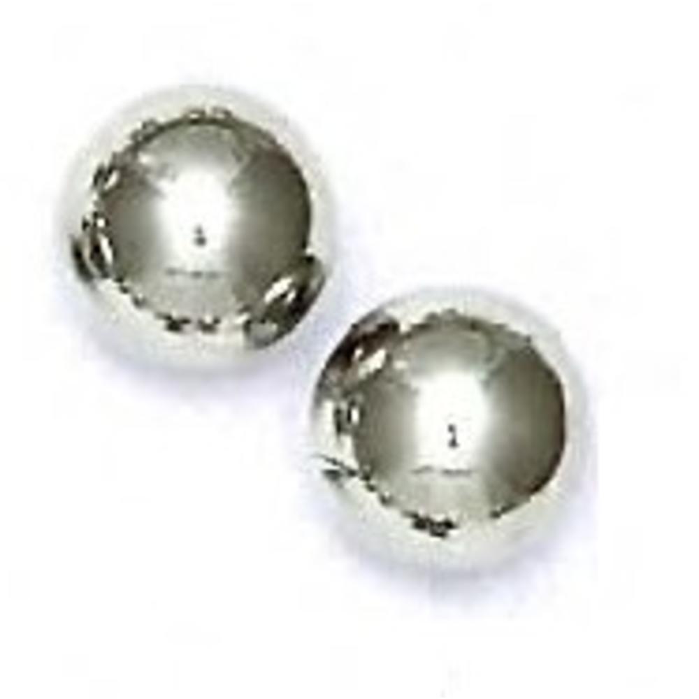 Jewelryweb 14k White Gold 10 mm Ball Friction-Back Post Stud Earrings