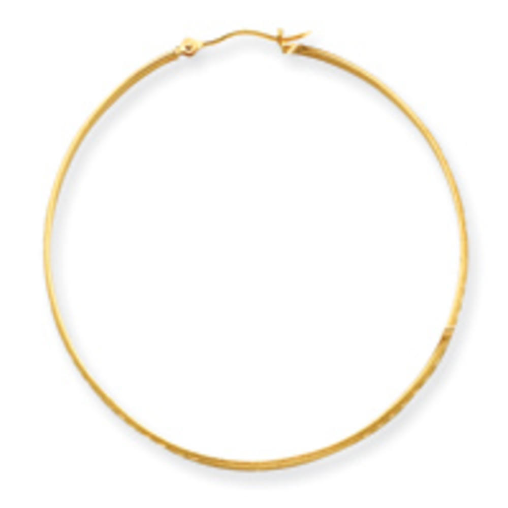 Jewelryweb 14k 1.75mm Sparkle-Cut Hoop Earrings