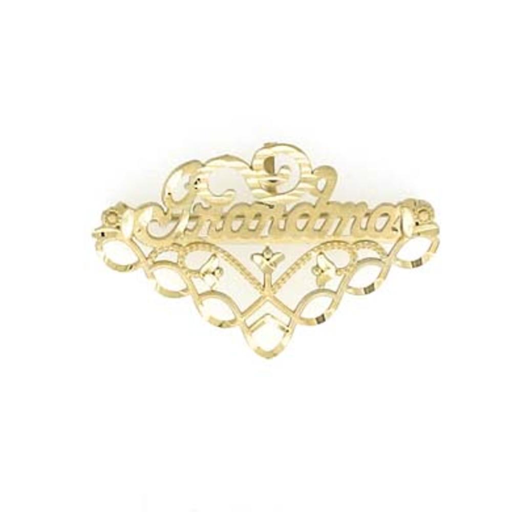 Jewelryweb 14k Yellow Gold Grandma Pin Pendant
