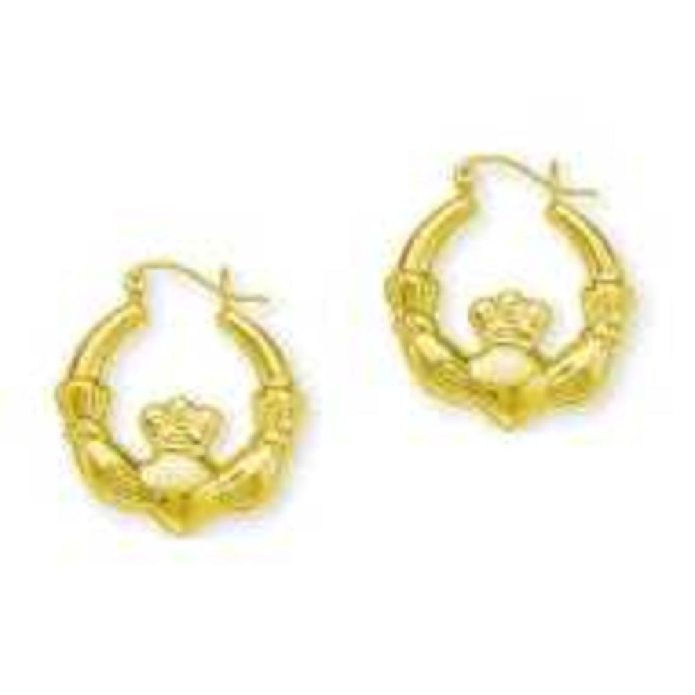 Jewelryweb Claddaugh Hoop Earrings
