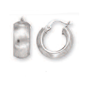 Jewelryweb 14k White Small Mirror Hoop Earrings