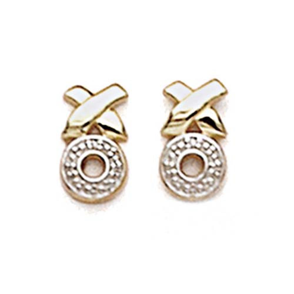 Jewelryweb 14k Two-Tone Gold Xando Diamond Accent Earrings