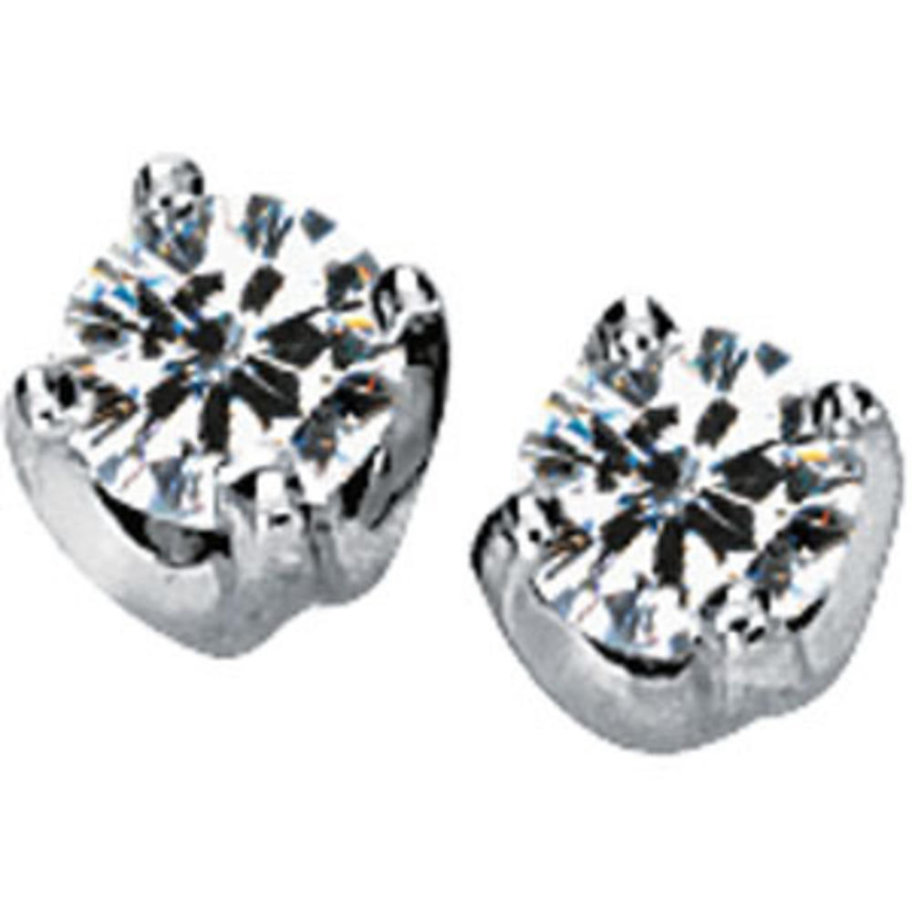 Jewelryweb 14k White Gold Created Moissanite Solstice Earring 3mm 1/5ct