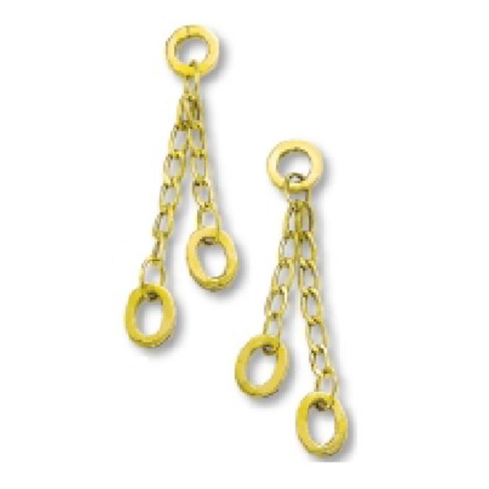 Jewelryweb Elegant Oval Link Rolo Drop Earrings