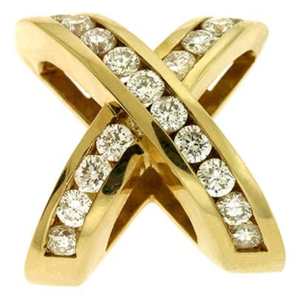 Jewelryweb 14k Yellow Gold Slide 1.62 Ct Diamond Pendant