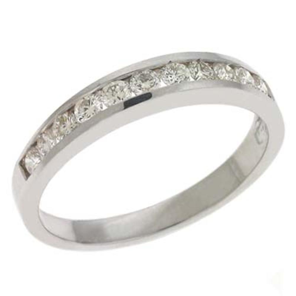 Jewelryweb 14k White Gold Channel-Set Round 0.47 Ct Diamond Band Ring