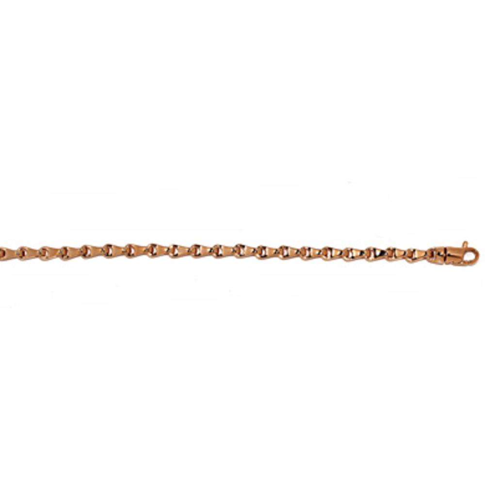 Jewelryweb 14k Rose Gold 3.3mm Solid Link Chain Necklace - 30 Inch