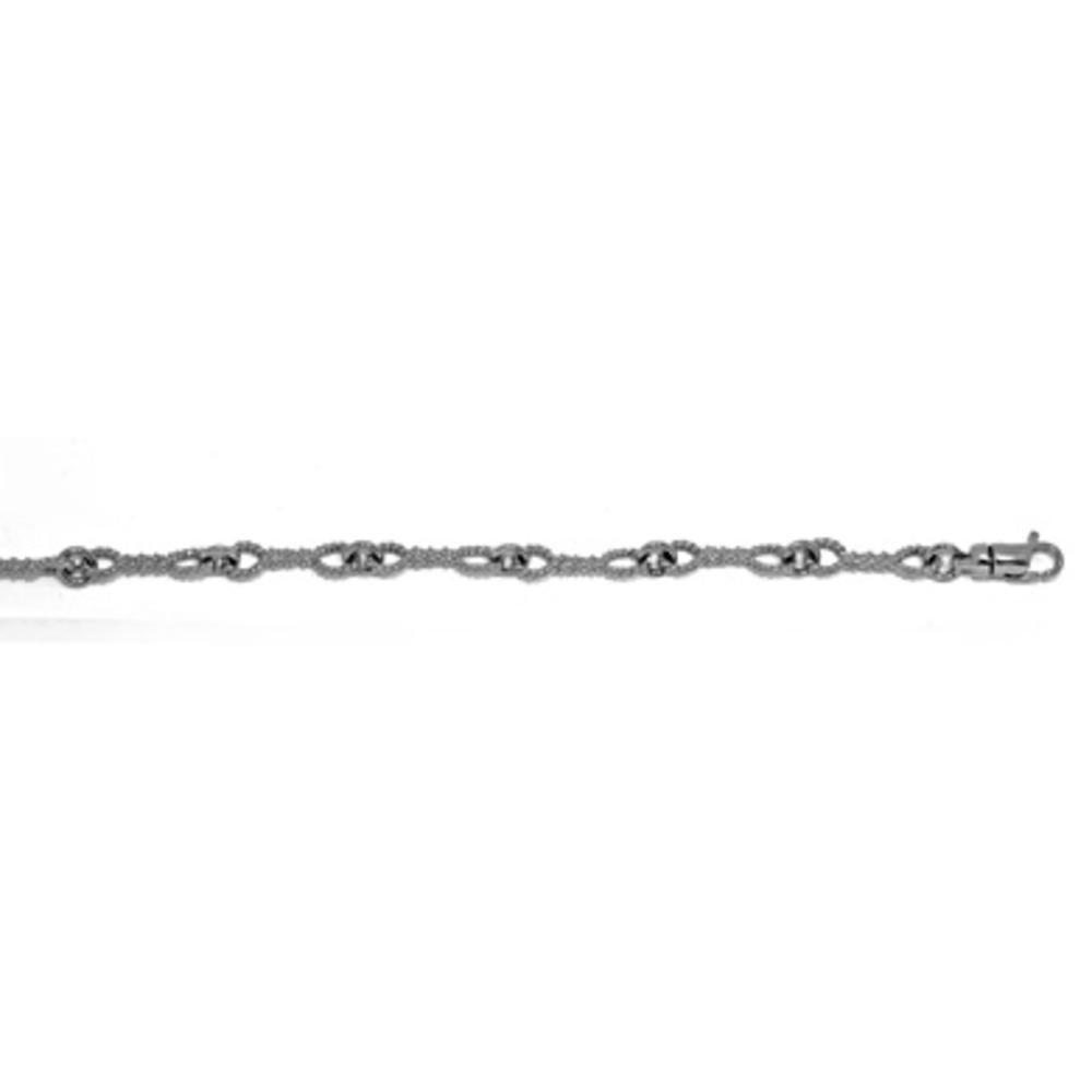 Jewelryweb 14k White Gold Twist Link Solid Link Chain Necklace - 16 Inch