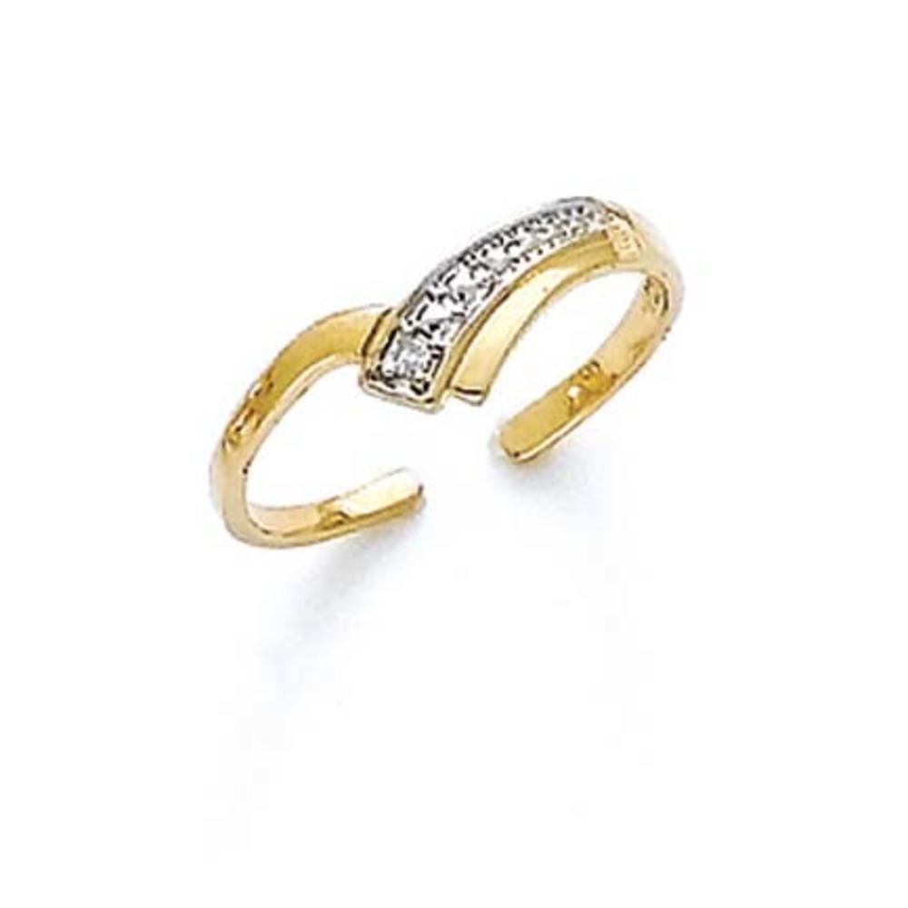 Jewelryweb 14k Yellow Gold Diamond V Shape Toe Ring