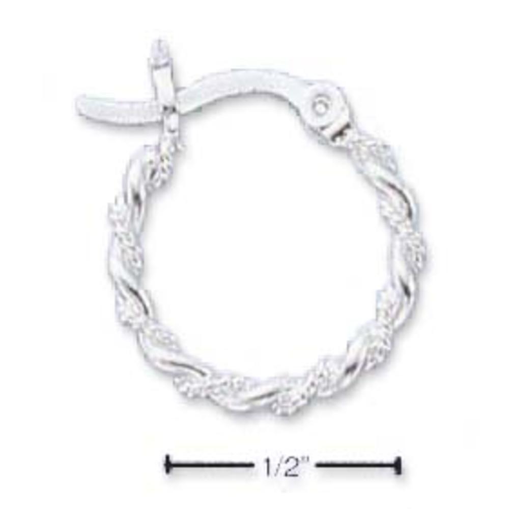 Jewelryweb 16mm Twisted Hoop With Ropings French Lock Earrings