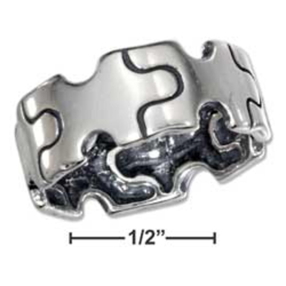Jewelryweb Sterling Silver Puzzle Piece Band Ring - Size 9