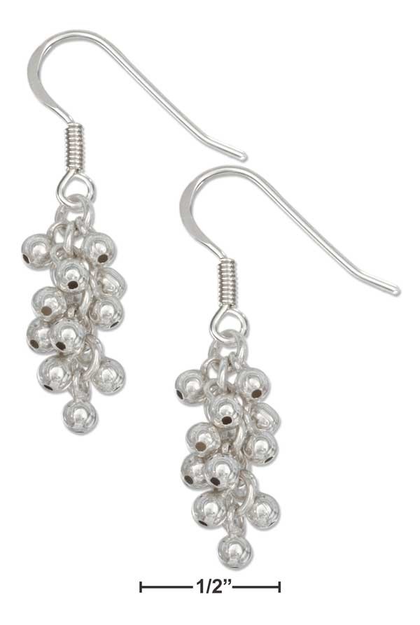 Jewelryweb Sterling Silver Multi Ball Bunch Earrings French Wires