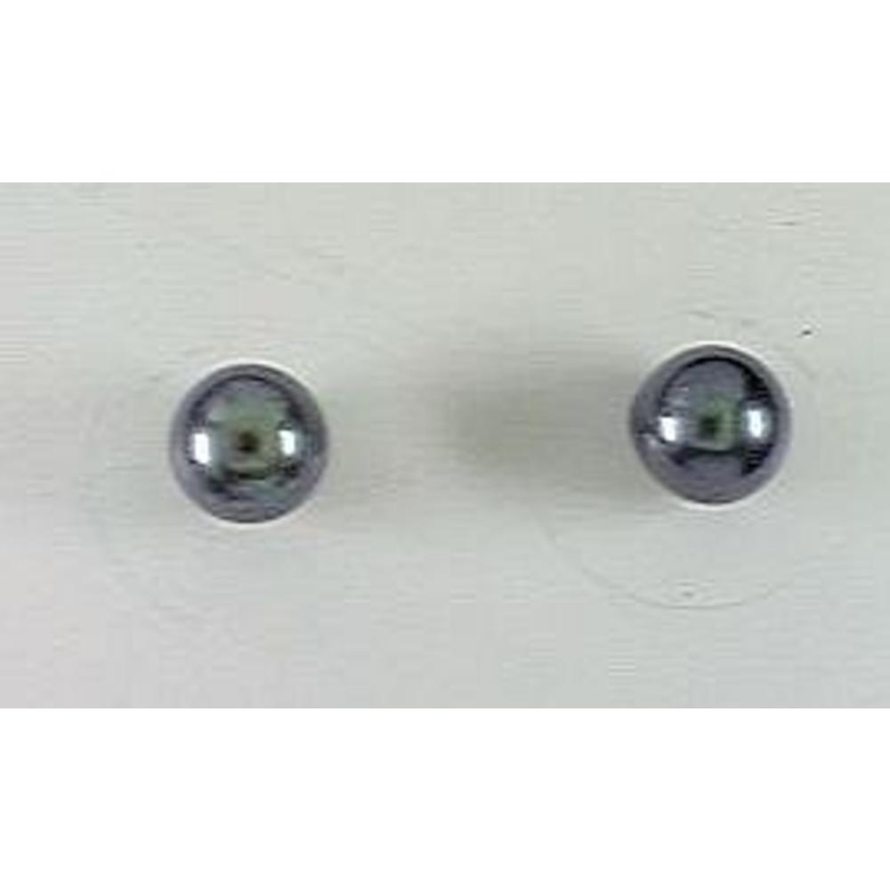 Jewelryweb Freshwater Cultured Black Pearl Stud Earrings