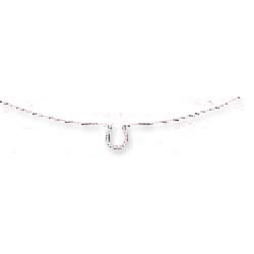 Jewelryweb Sterling Silver 16 Inch Horseshoe Pendant Necklace With Cubic Zirconias