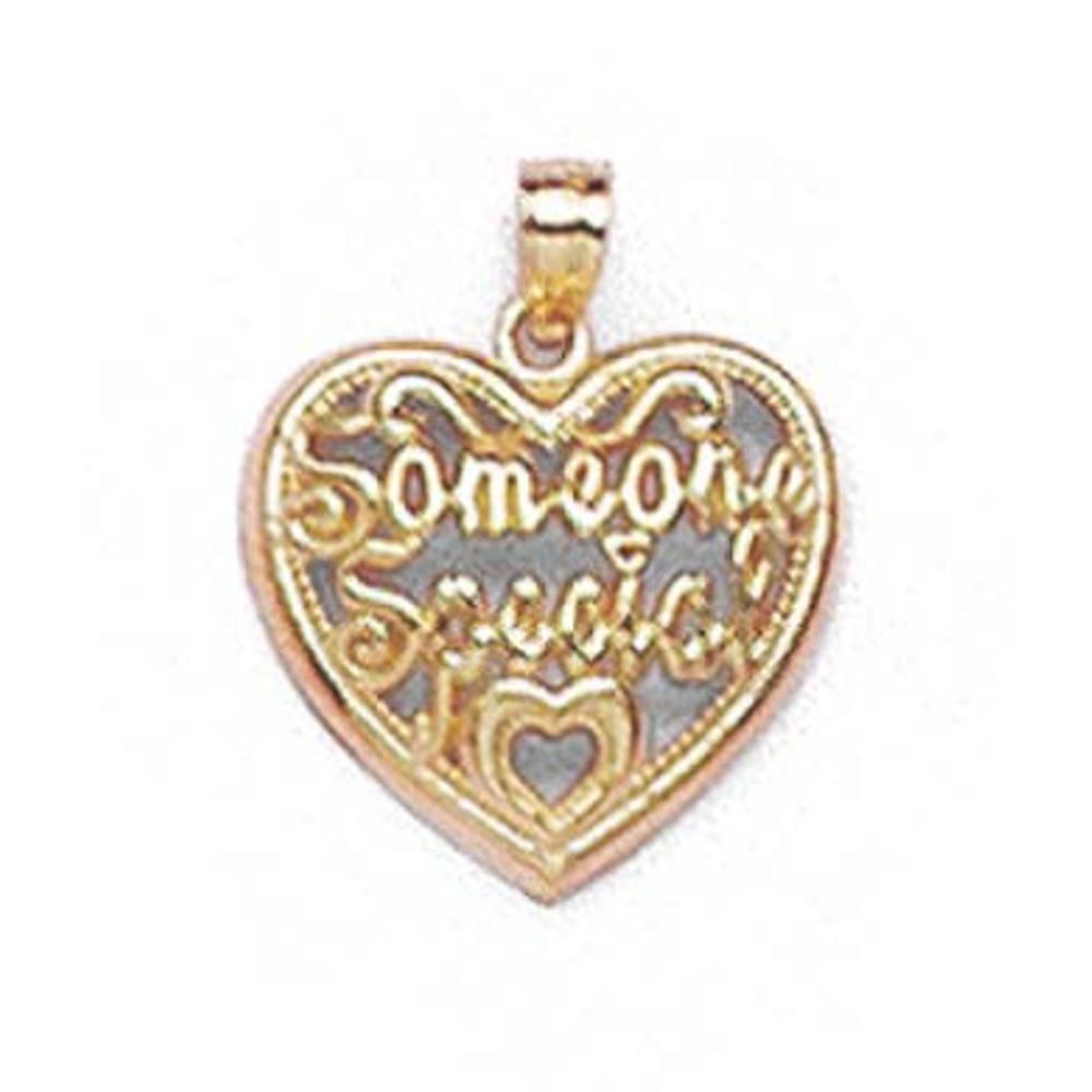 Jewelryweb 14k Yellow Gold Someone Special Heart Pendant
