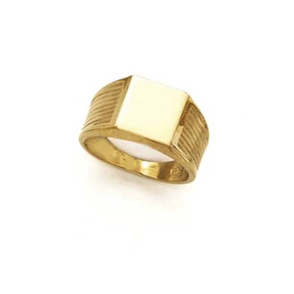 Jewelryweb 14k Yellow Gold Signet Mens Ring - Size 10.0