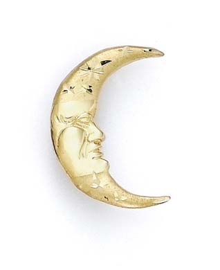 Jewelryweb 14k Yellow Gold Large Crescent Moon Pendant