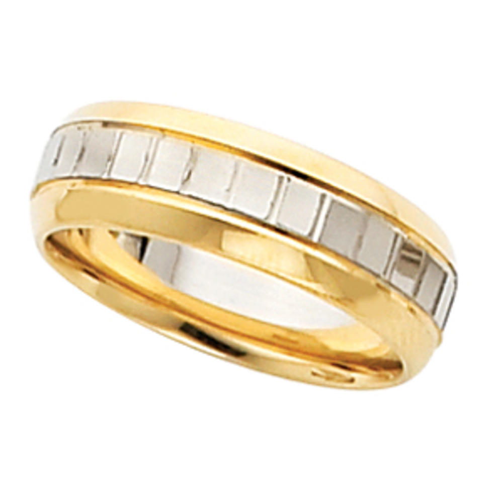 Jewelryweb 14k Two-Tone Gold Wedding Band Ring - Size 12.5