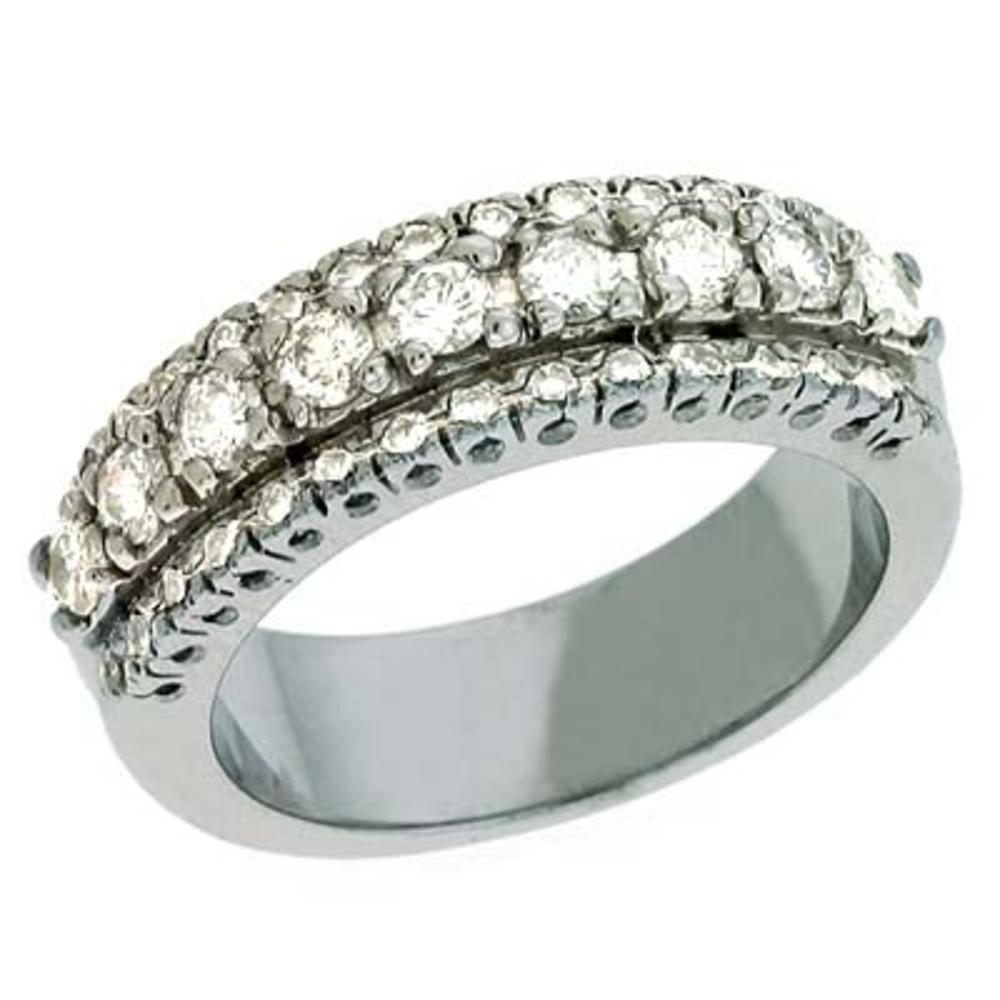 Jewelryweb 14k White Gold Trendy 0.81 Ct Diamond Band Ring