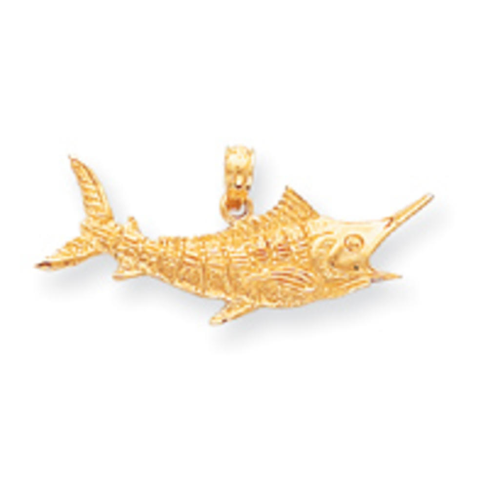 Jewelryweb 14k Polished Marlin Fish Pendant