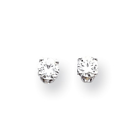 Jewelryweb 14k White Gold Single Stud Diamond Earring
