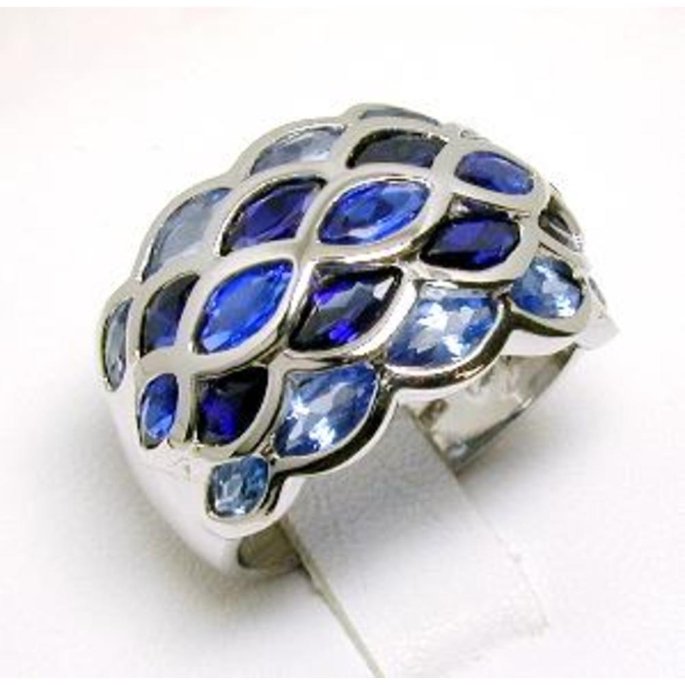Jewelryweb Charles Winston Blue Cubic Zirconia Bezel Ring - Size 10.0