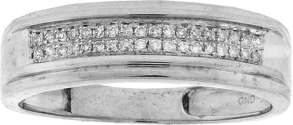 Jewelryweb Sterling Silver 0.12 Dwt Diamond Micro Pave Set Mens Band Ring