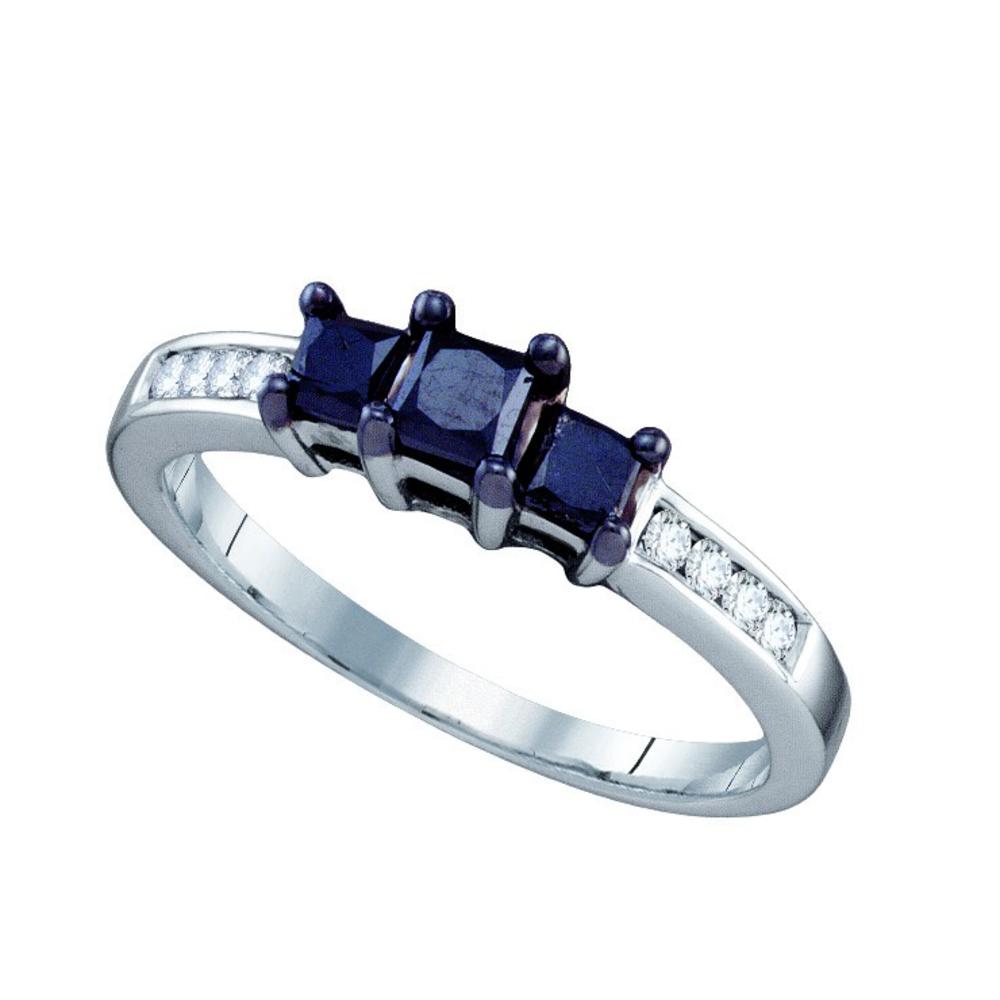 Jewelryweb 10k White Gold 0.83 Dwt Diamond 3-stone Ring