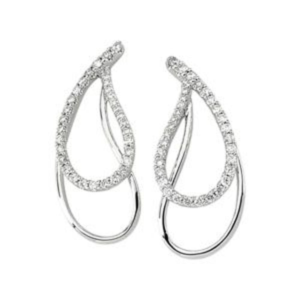 Jewelryweb 14k White Gold Diamond Earring 3/4ct