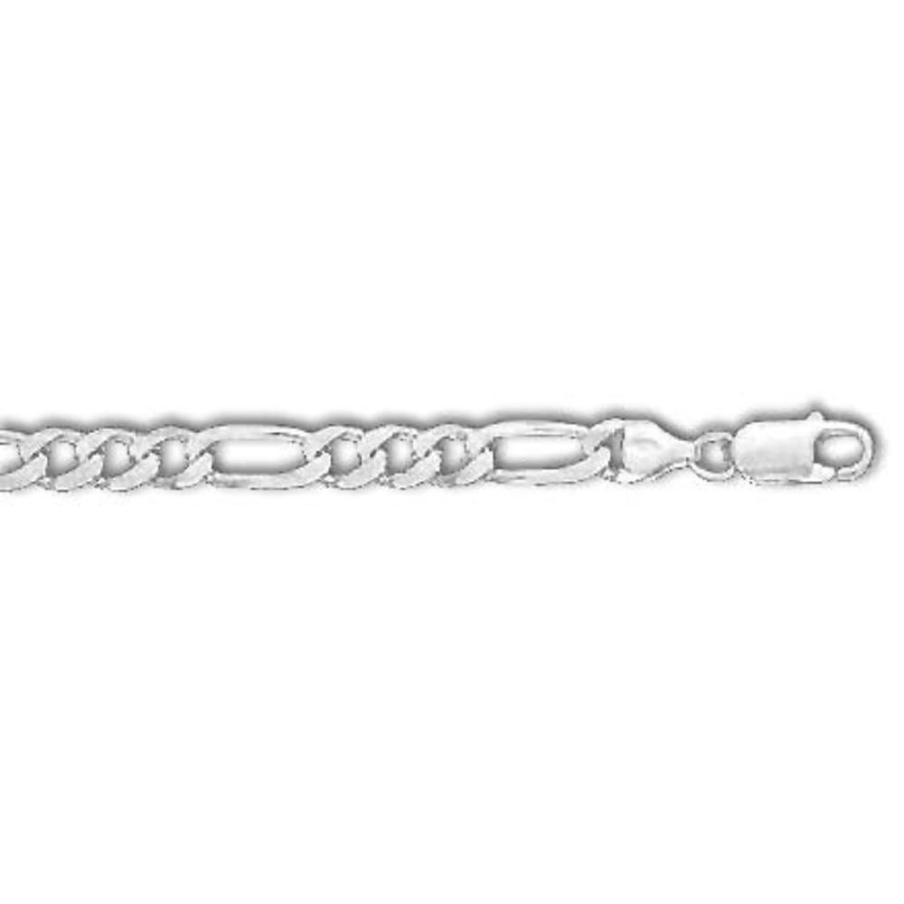 Jewelryweb Sterling Silver 20 Inch X 7.0 mm Figaro Chain Necklace - Italian