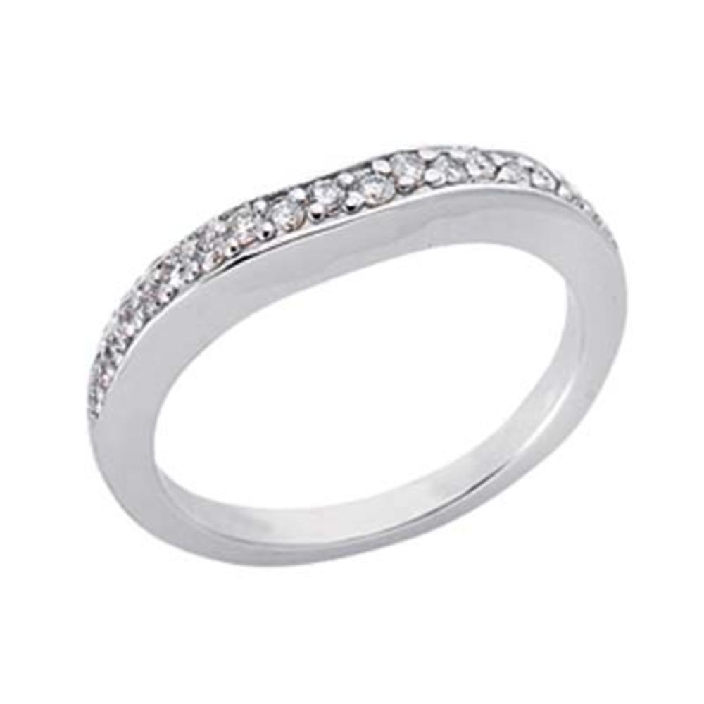 Jewelryweb Platinum Prong-Set 0.24 Ct Diamond Band Ring - Size 7.0