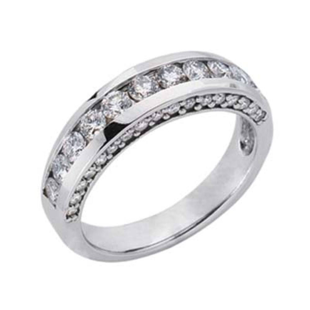 Jewelryweb 14k White Gold 1.11 Ct Diamond Band Ring - Size 7.0
