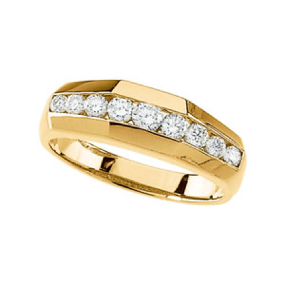 Jewelryweb 14k Yellow Gold Gents Diamond Ring 3/4ct - Size 10
