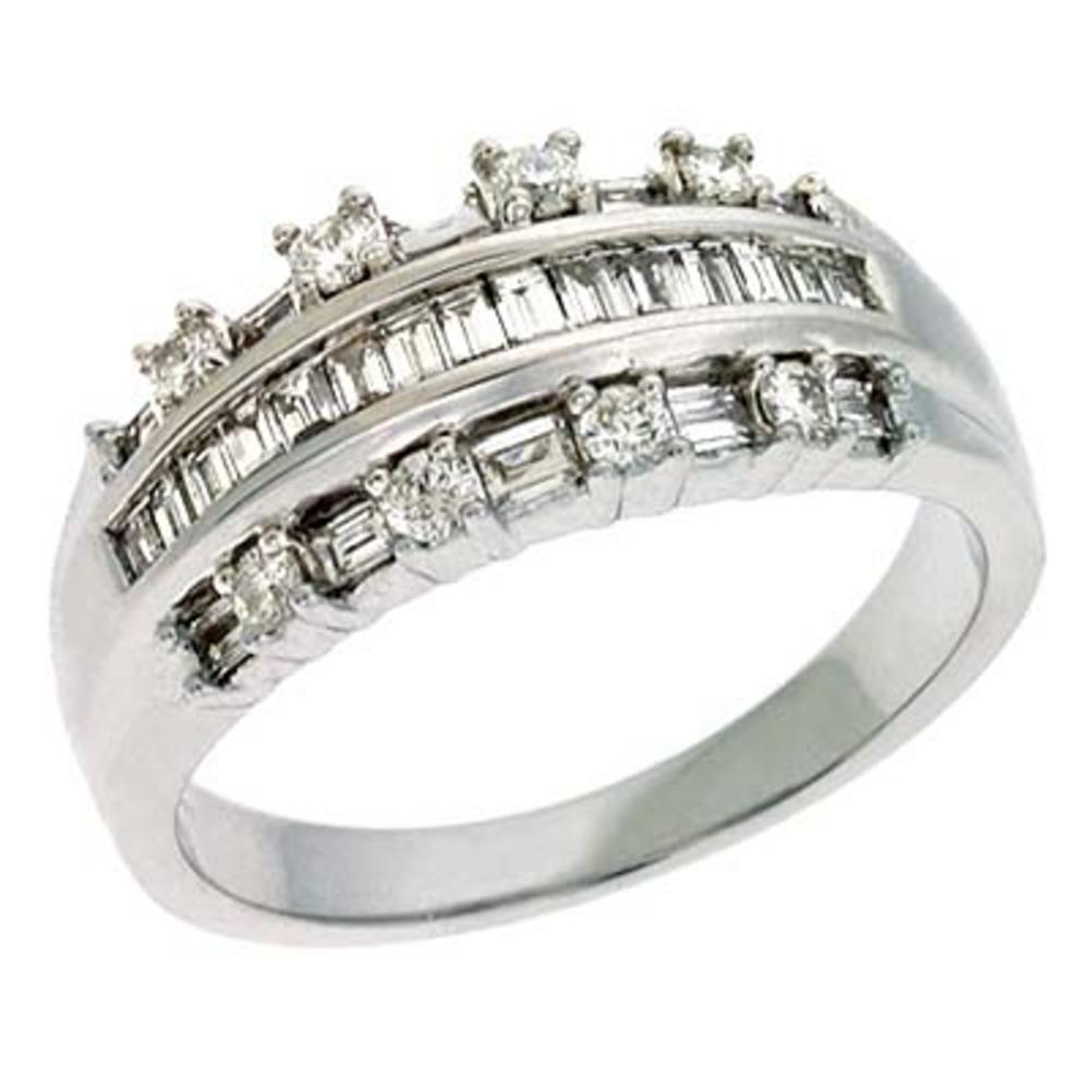 Jewelryweb 14k White Gold Trendy 0.7 Ct Diamond Ring - Size 7.0