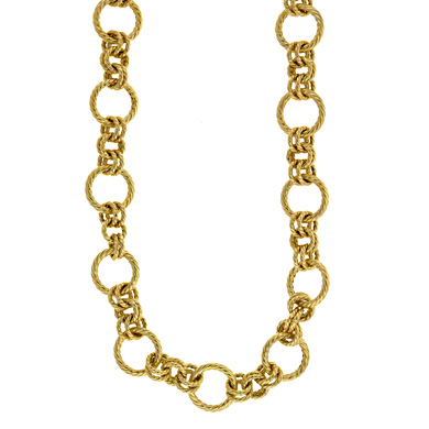 Jewelryweb 14k Yellow Gold Bold Small Large Links Necklace - 18 Inch