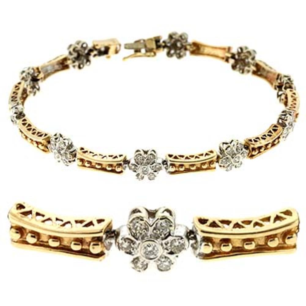 Jewelryweb 14k Two-Tone Gold 1.67 Ct Diamond Bracelet