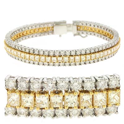 Bracelets Two Tone Sears Jewelryweb 18k Two Tone Gold 13 11 Ct Diamond Bracelet