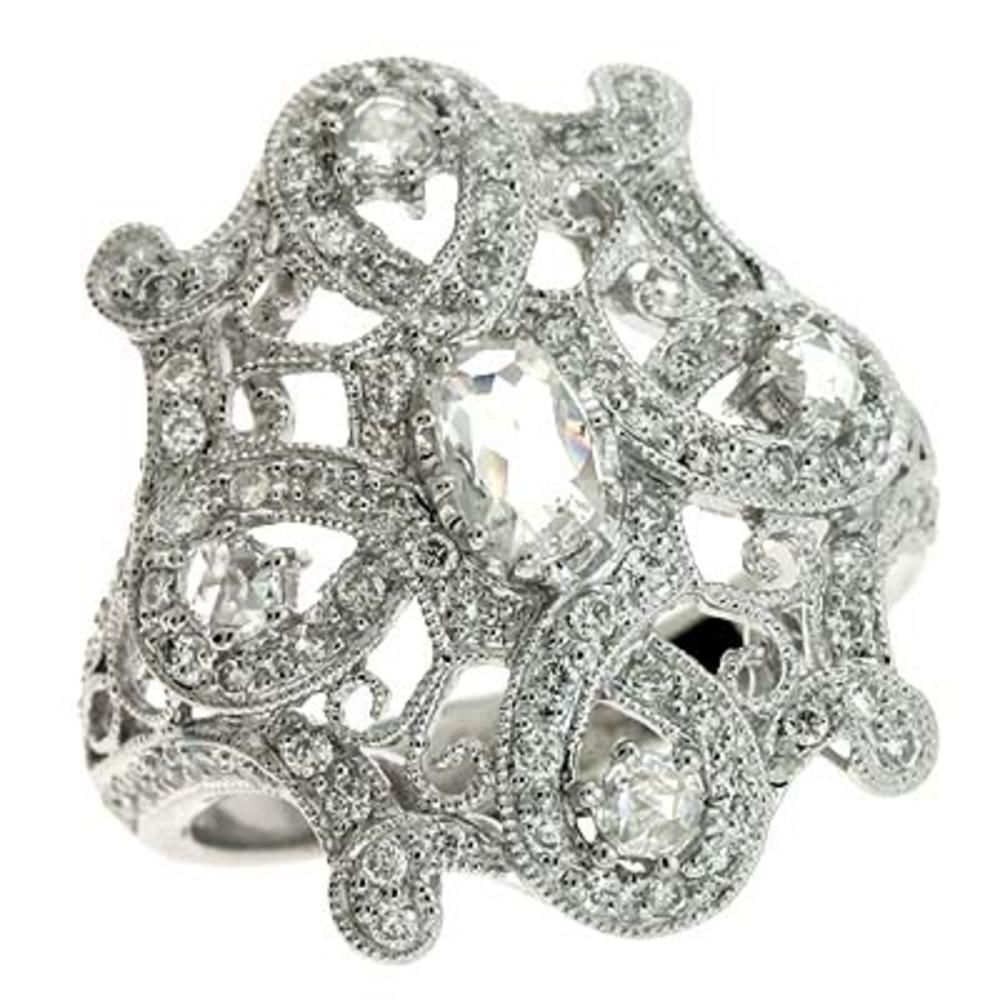 Jewelryweb 14k White Gold Trendy 1.01 Ct Diamond Ring