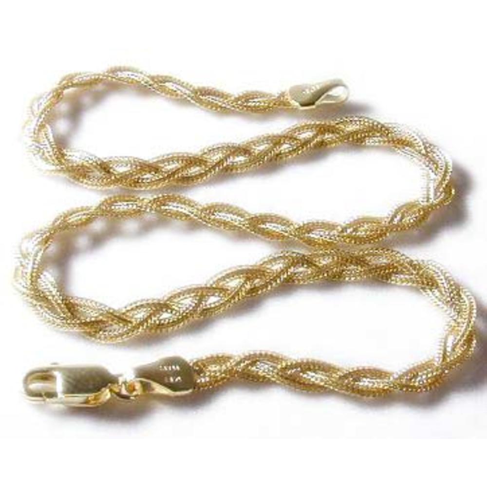 Jewelryweb Braided Foxtail Ankle Bracelet