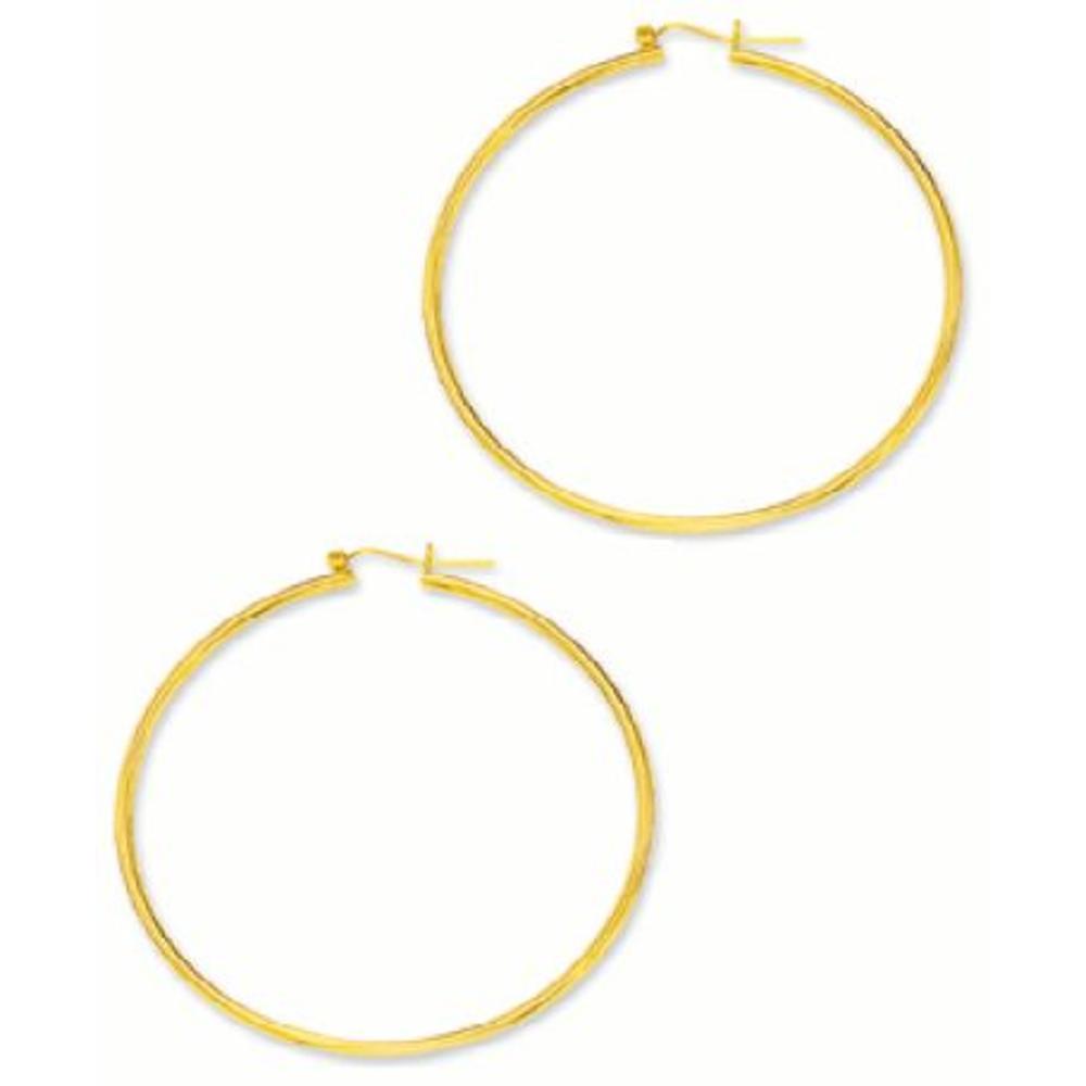 Jewelryweb 2.0 mm Two Inch Hoop Earrings