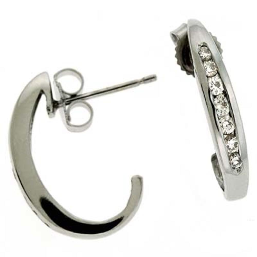Jewelryweb 14k White Gold 0.29 Ct Diamond Earrings